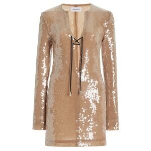 16Arlington Sequined Champagne Seeran Mini Dress Size UK 6 / US 2